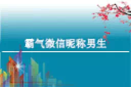 <b>最霸气男生微信昵称</b>